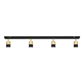 LED Σποτ TUBSSON 4xGU10/4,8W/230V μαύρο/χρυσαφί