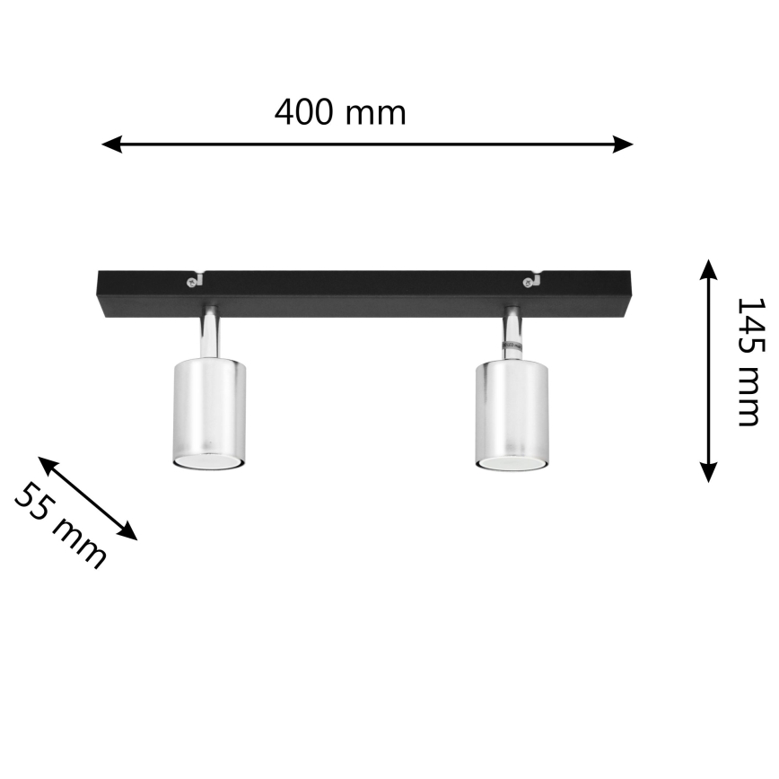 LED Σποτ TUNE 2xGU10/4,8W/230V ματ χρώμιο/μαύρο