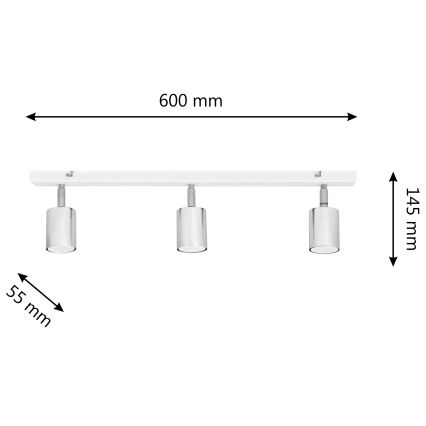 LED Σποτ TUNE 3xGU10/4,8W/230V ματ χρώμιο/λευκό