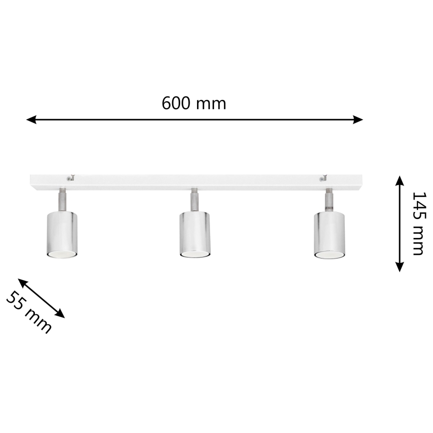 LED Σποτ TUNE 3xGU10/4,8W/230V ματ χρώμιο/λευκό