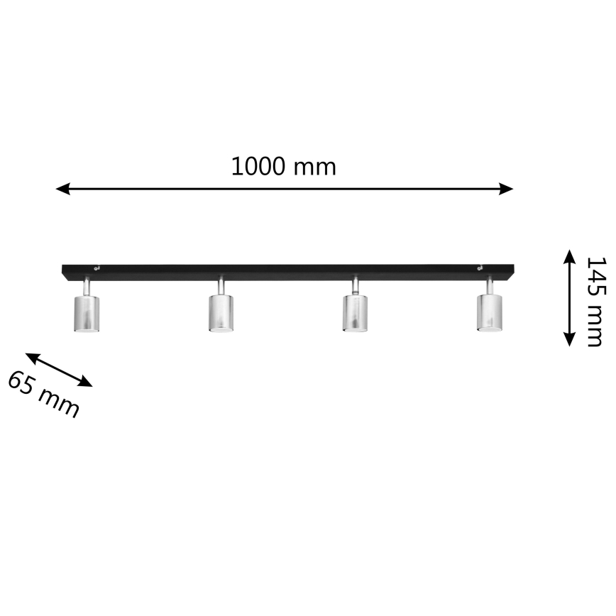LED Σποτ TUNE 4xGU10/4,8W/230V ματ χρώμιο/μαύρο