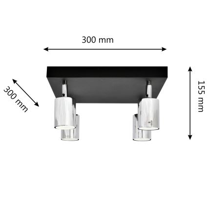 LED Σποτ TUNE 4xGU10/4,8W/230V ματ χρώμιο/μαύρο