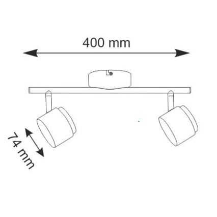 LED Σποτ με 2 φώτα KUBIK 2xLED/4,2W/230V μαύρο