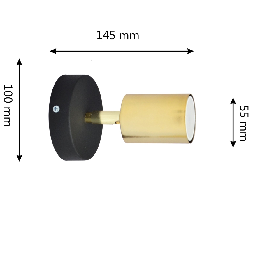 LED Σποτ τοίχου TUNE 1xGU10/4,8W/230V χρυσαφί/μαύρο