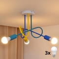LED Σταθερό παιδικό πολύφωτο OXFORD 3xE27/15W/230V