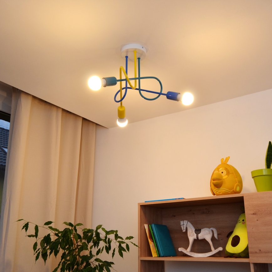 LED Σταθερό παιδικό πολύφωτο OXFORD 3xE27/15W/230V