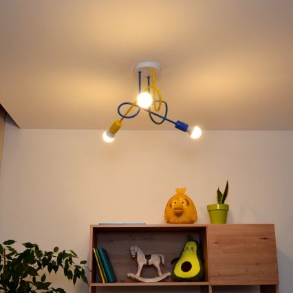 LED Σταθερό παιδικό πολύφωτο OXFORD 3xE27/15W/230V