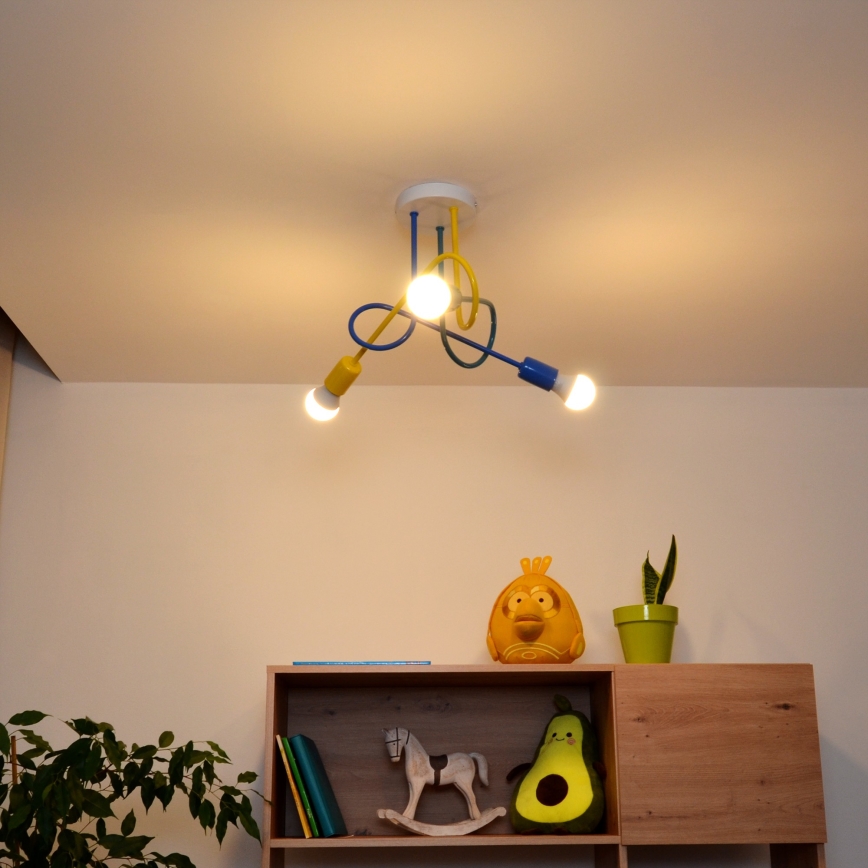 LED Σταθερό παιδικό πολύφωτο OXFORD 3xE27/15W/230V