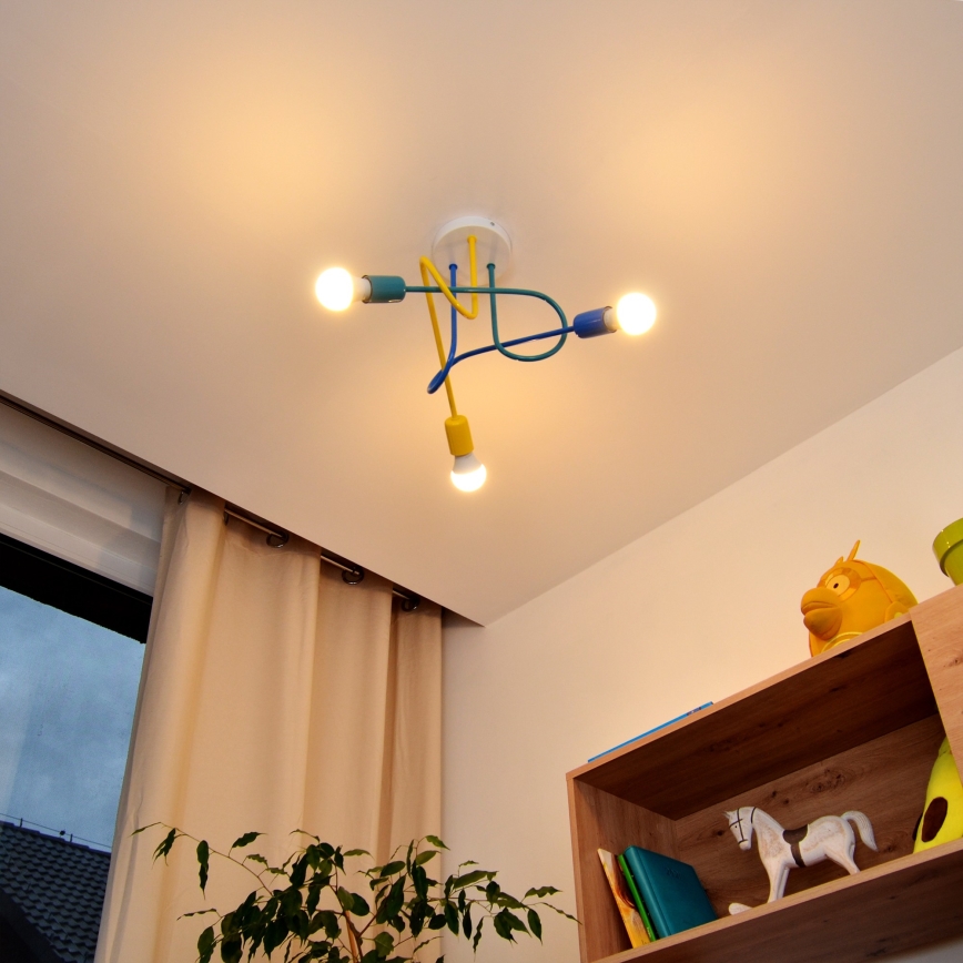 LED Σταθερό παιδικό πολύφωτο OXFORD 3xE27/15W/230V