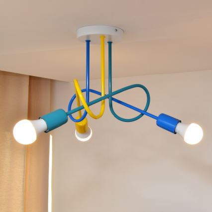 LED Σταθερό παιδικό πολύφωτο OXFORD 3xE27/15W/230V