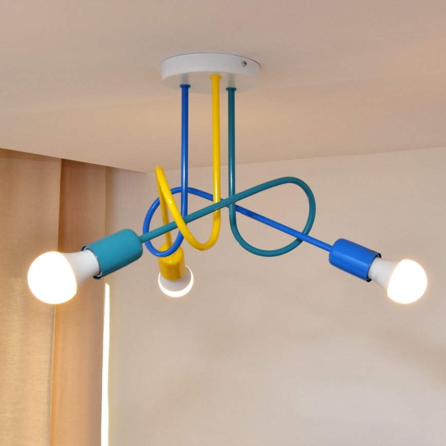 LED Σταθερό παιδικό πολύφωτο OXFORD 3xE27/15W/230V