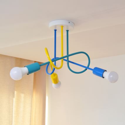 LED Σταθερό παιδικό πολύφωτο OXFORD 3xE27/15W/230V