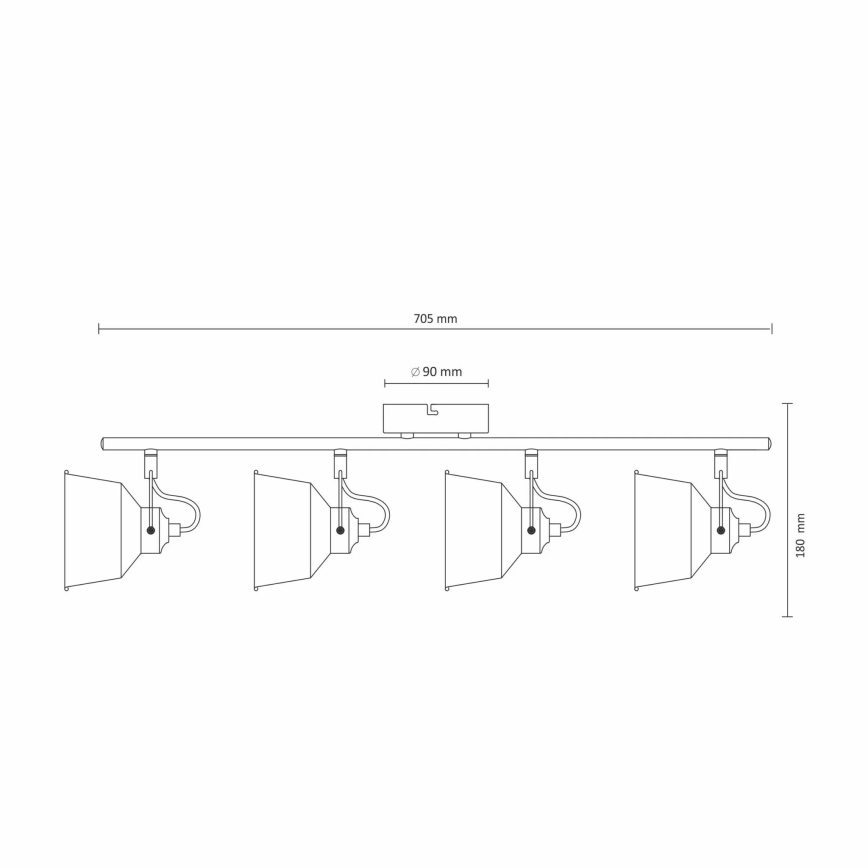 LED Συνδεδεμένο φως οροφής 4xE14/8W/230V