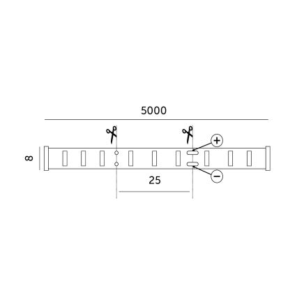 LED Ταινία LED/50W/12V 5 m 4000K IP65