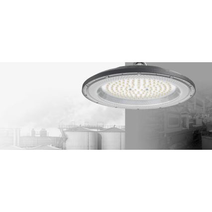 LED Τεχνικό φωτιστικό βιομηχανικού τύπου HIGHBAY LED/100W/230V 4500K IP65 γκρι