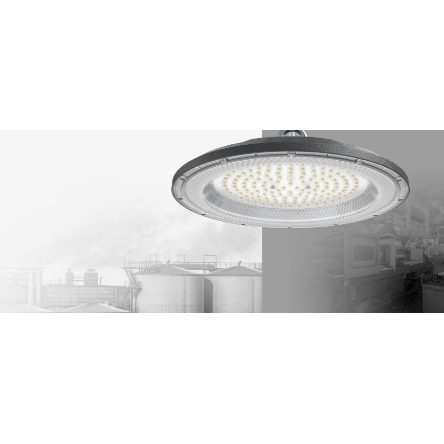 LED Τεχνικό φωτιστικό βιομηχανικού τύπου HIGHBAY LED/100W/230V 4500K IP65 γκρι