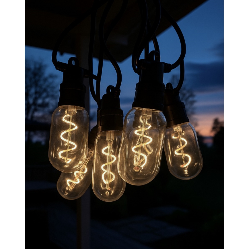 LED υπαίθρια διακοσμητική γιρλάντα 6xLED/0,6W/230V 4,5 m IP44 μαύρη