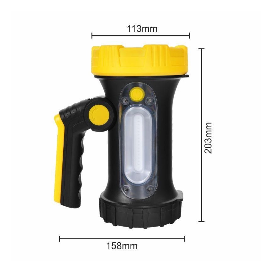 Επαναφορτιζόμενος φακός LED/5W/4000mAh + LED/3W