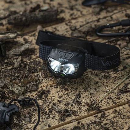 LED Επαναφορτιζόμενος Φακός Κεφαλής με Αισθητήρα και Κόκκινο Φως 2xLED/5W/5V/3xAAA IP65 500 lm 1200 mAh