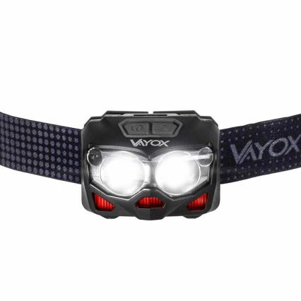 LED Επαναφορτιζόμενος Φακός Κεφαλής με Αισθητήρα και Κόκκινο Φως 2xLED/5W/5V/3xAAA IP65 500 lm 1200 mAh