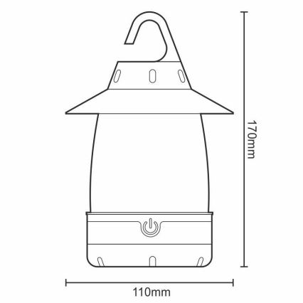 LED Φορητή λάμπα 3xLED/4xAA IPX4