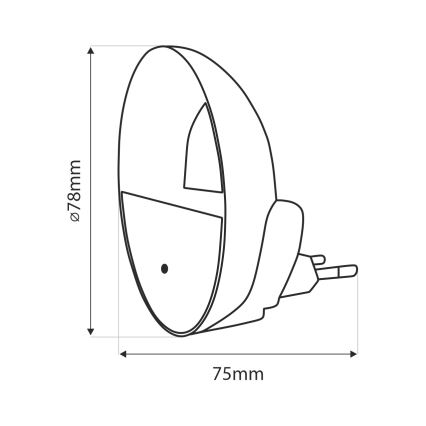 LED Φωτάκι νυκτός με αισθητήρα σούρουπου LED/0,5W/230V λευκό