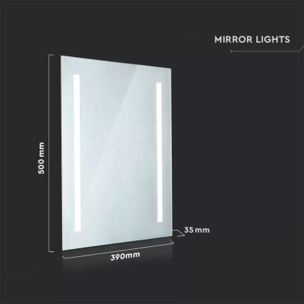 LED Μπάνιο θερμαινόμενο καθρέφτης με φωτισμό LED/17W/230V IP44