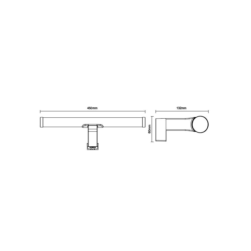 LED φωτισμός καθρέφτη μπάνιου LED/10W/230V 45 cm IP44 γυαλιστερό χρώμιο
