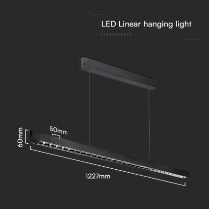 Φωτιστικό LED με καλώδιο LED/36W/230V 3000/4000/6400K μαύρο