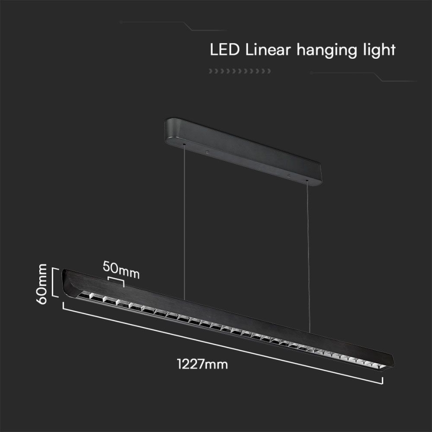 Φωτιστικό LED με καλώδιο LED/36W/230V 3000/4000/6400K μαύρο