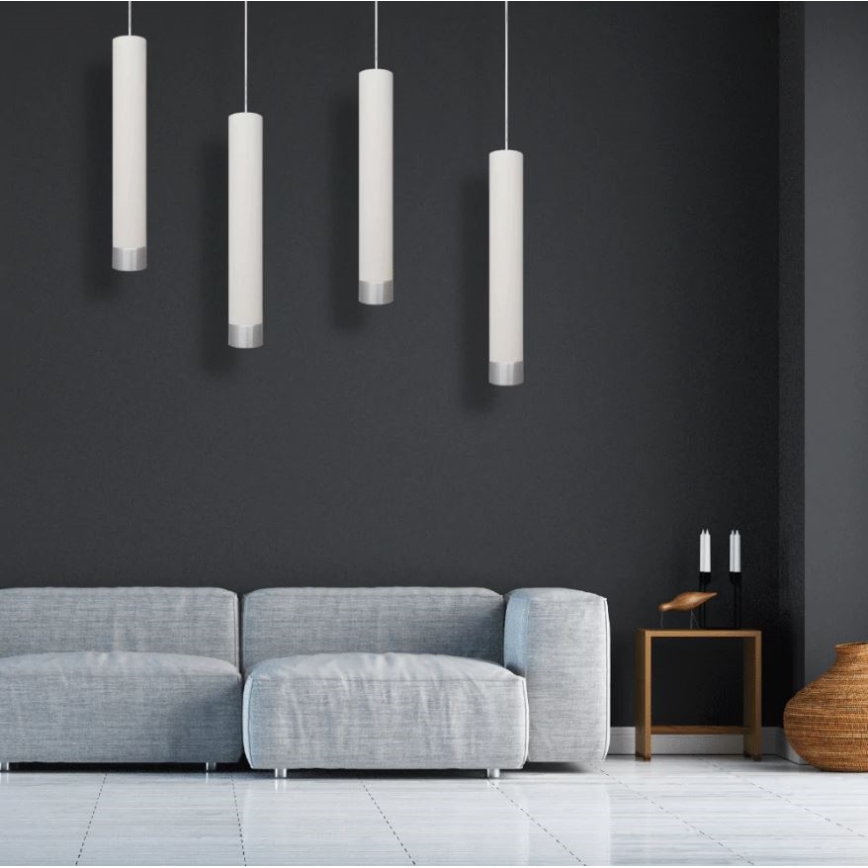 Φωτιστικό LED με καλώδιο TUBA 1xGU10/4,8W/230V λευκό/γυαλιστερό χρώμιο