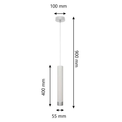 Φωτιστικό LED με καλώδιο TUBA 1xGU10/4,8W/230V λευκό/γυαλιστερό χρώμιο