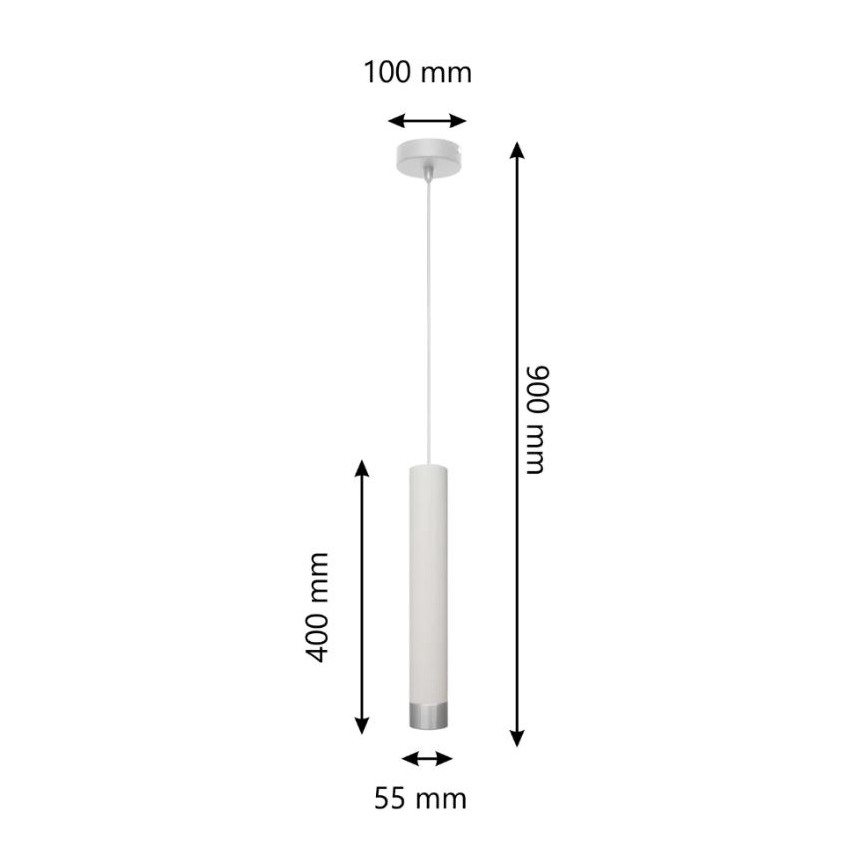 Φωτιστικό LED με καλώδιο TUBA 1xGU10/4,8W/230V λευκό/γυαλιστερό χρώμιο