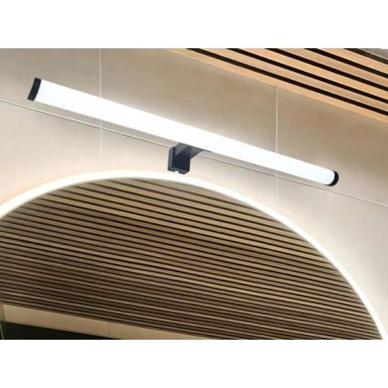 LED φωτιστικό για καθρέφτη μπάνιου/12W/230V 59,5 cm IP44 μαύρο