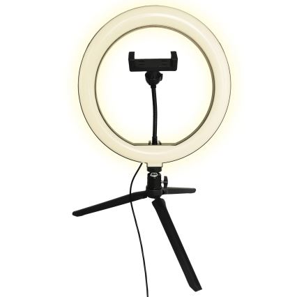 LED Φωτιστικό δαχτυλίδι ring με τρίποδο και βάση για κινητό LED/10W/5V 2700-6500K