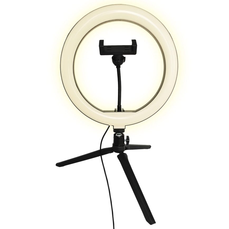 LED Φωτιστικό δαχτυλίδι ring με τρίποδο και βάση για κινητό LED/10W/5V 2700-6500K