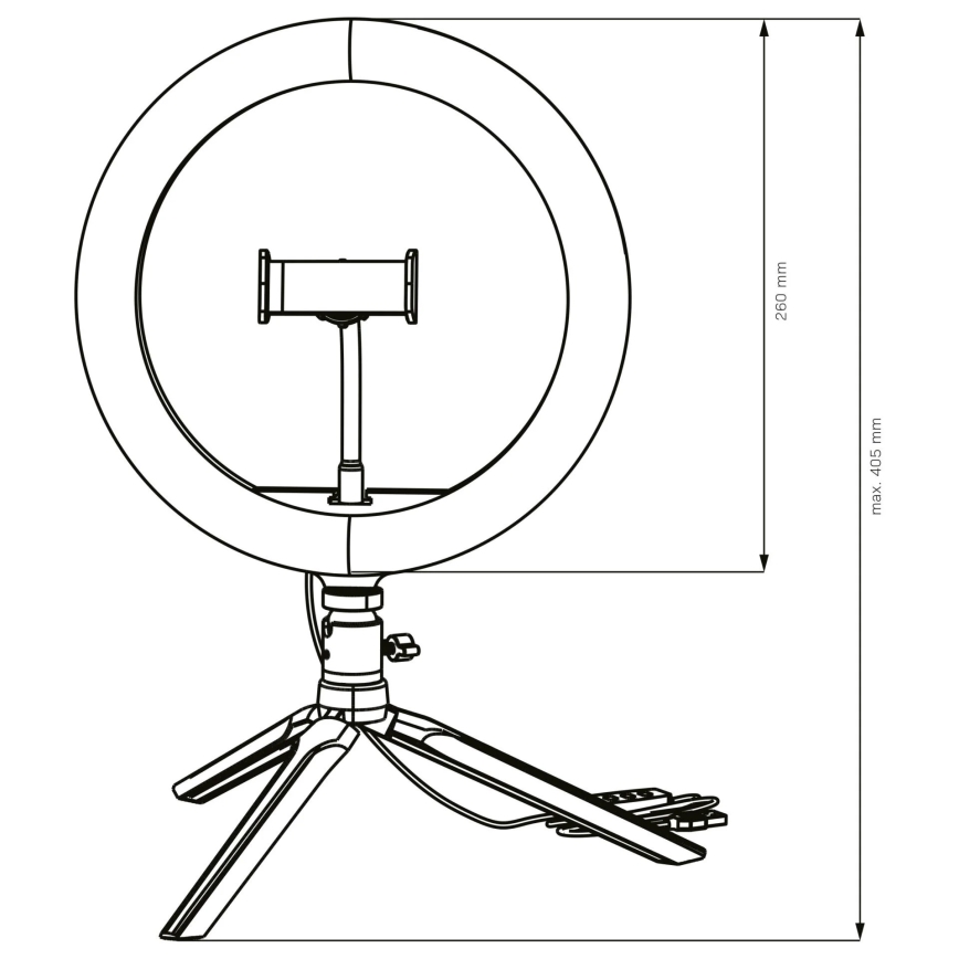 LED Φωτιστικό δαχτυλίδι ring με τρίποδο και βάση για κινητό LED/10W/5V 2700-6500K