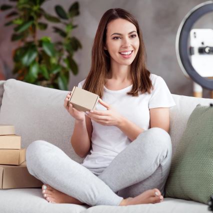 LED Φωτιστικό δαχτυλίδι ring με τρίποδο και βάση για κινητό LED/15W/5V 2700-6500K