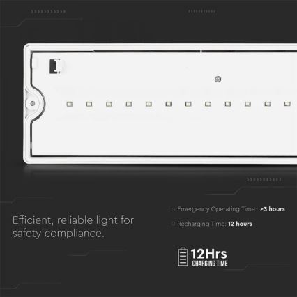 LED Φωτιστικό Έκτακτης Ανάγκης EMERGENCY EXIT LED/3W/230V IP65 6000K 1200mAh
