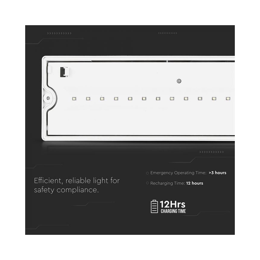 LED Φωτιστικό Έκτακτης Ανάγκης EMERGENCY EXIT LED/3W/230V IP65 6000K 1200mAh