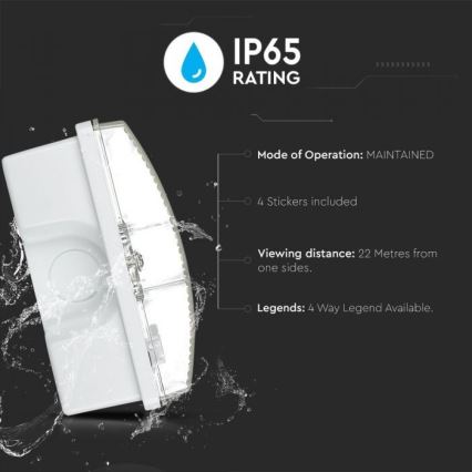 LED Φωτιστικό Έκτακτης Ανάγκης EMERGENCY EXIT LED/3W/230V IP65 6000K 1200mAh