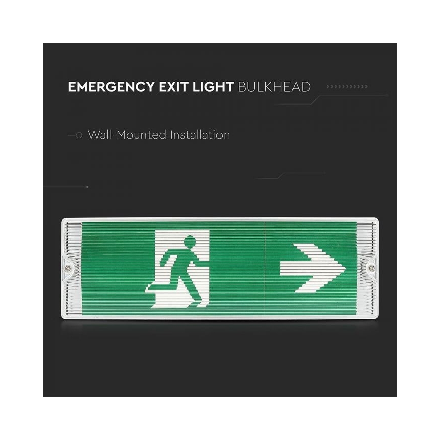 LED Φωτιστικό Έκτακτης Ανάγκης EMERGENCY EXIT LED/3W/230V IP65 6000K 1200mAh