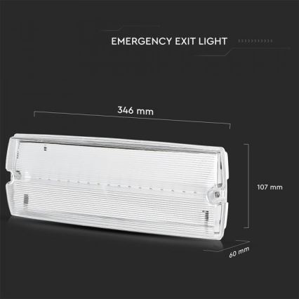 LED Φωτιστικό Έκτακτης Ανάγκης EMERGENCY EXIT LED/3W/230V IP65 6000K 1200mAh