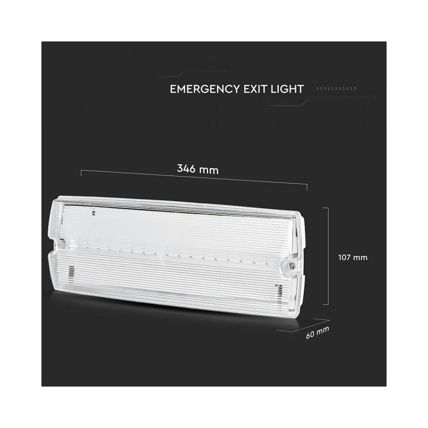 LED Φωτιστικό Έκτακτης Ανάγκης EMERGENCY EXIT LED/3W/230V IP65 6000K 1200mAh