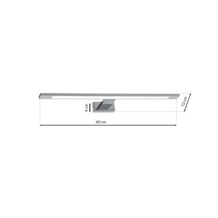 LED φωτιστικό καθρέφτη για μπάνιο SHINE LED/12W/230V 60 cm IP44 γυαλιστερό χρώμιο