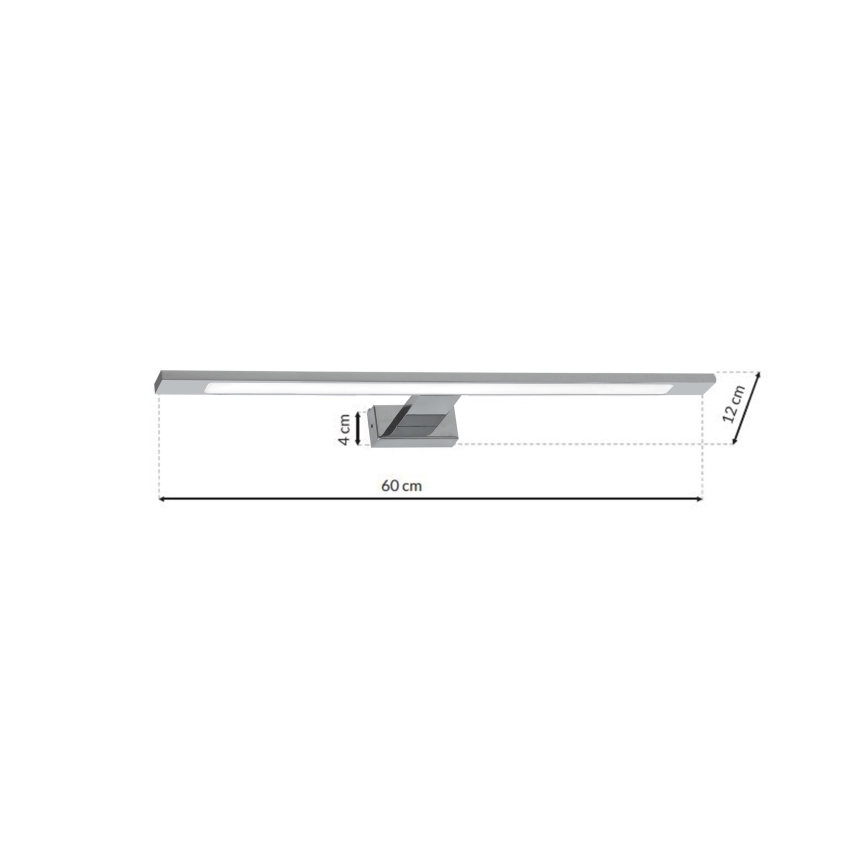 LED φωτιστικό καθρέφτη για μπάνιο SHINE LED/12W/230V 60 cm IP44 γυαλιστερό χρώμιο