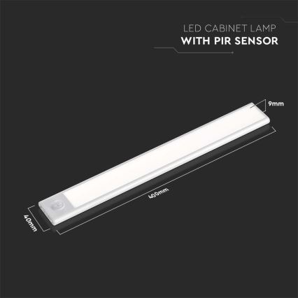 LED φωτιστικό κάτω από ντουλάπι με αισθητήρα LED/2W/5V 3000K 2200 mAh