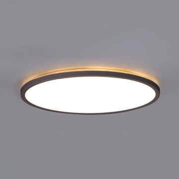 LED Φωτιστικό μπάνιου με αισθητήρα κίνησης και λυκόφωτος NIVERA LED/12W/230V IP54 3000/4000/6000K διάμετρος 22,5 cm μαύρο + τηλεχειριστήριο