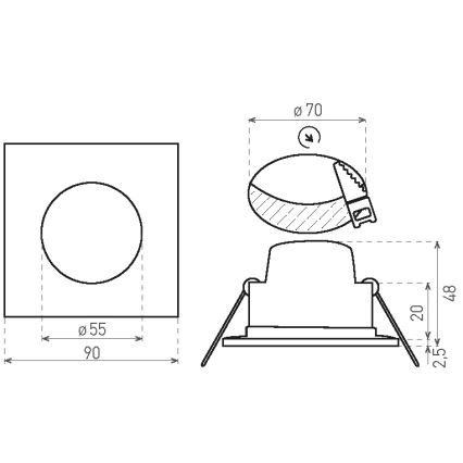 LED Οροφιαίο φωτιστικό μπάνιου BONO LED/5W/230V 4000K IP65 λευκό