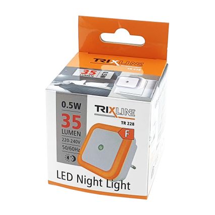 LED φωτιστικό νυκτός με αισθητήρα LED/0,5W/230V πορτοκαλί